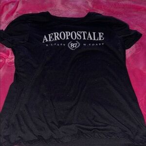Aeropostale Black Tee with White Logo